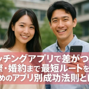 マッチングアプリで差がつく！交際・婚約まで最短ルートを掴むためのアプリ別成功法則とは？